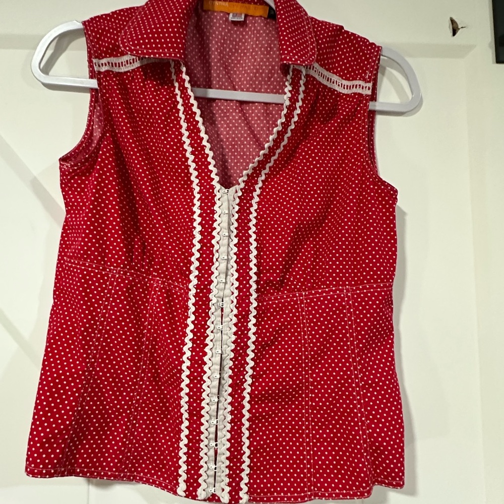 Red Poka Dot Blouse
